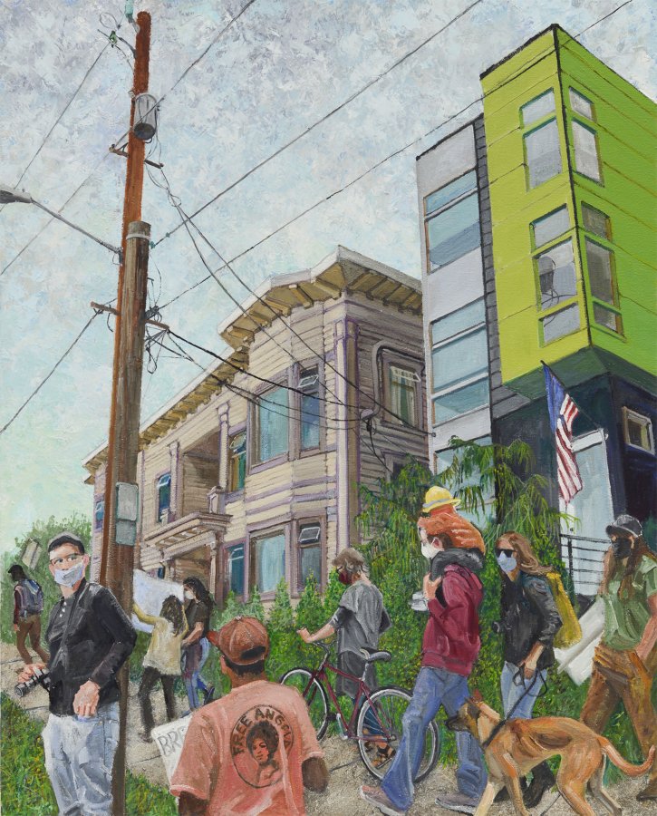 Marchers, oil on canvas, 35 x 28 inches, copyright ©2020