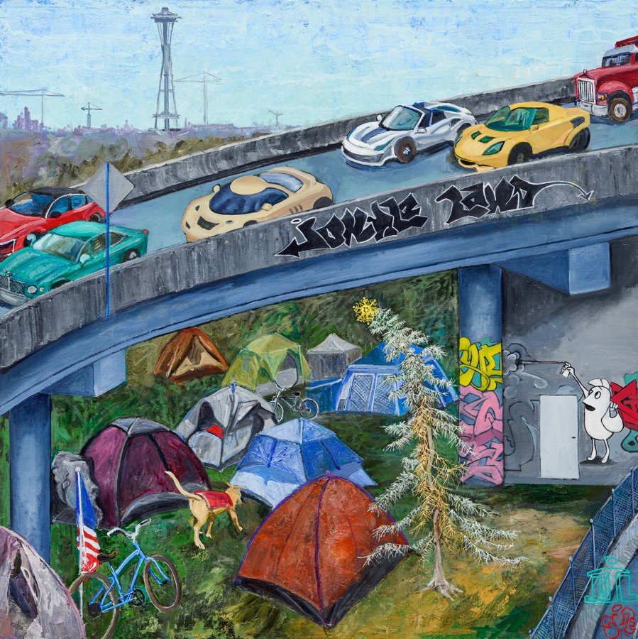 Jungleland, oil on canvas, 36 x 36 inches, copyright ©2021