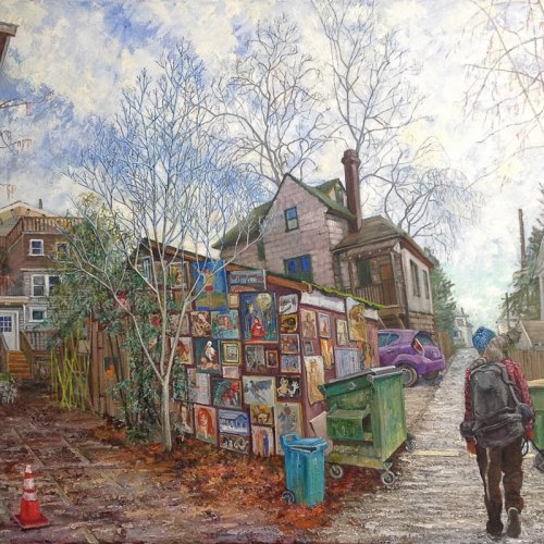 Gallerie d’Allée, oil on canvas, 32 x40 inches, copyright ©2018